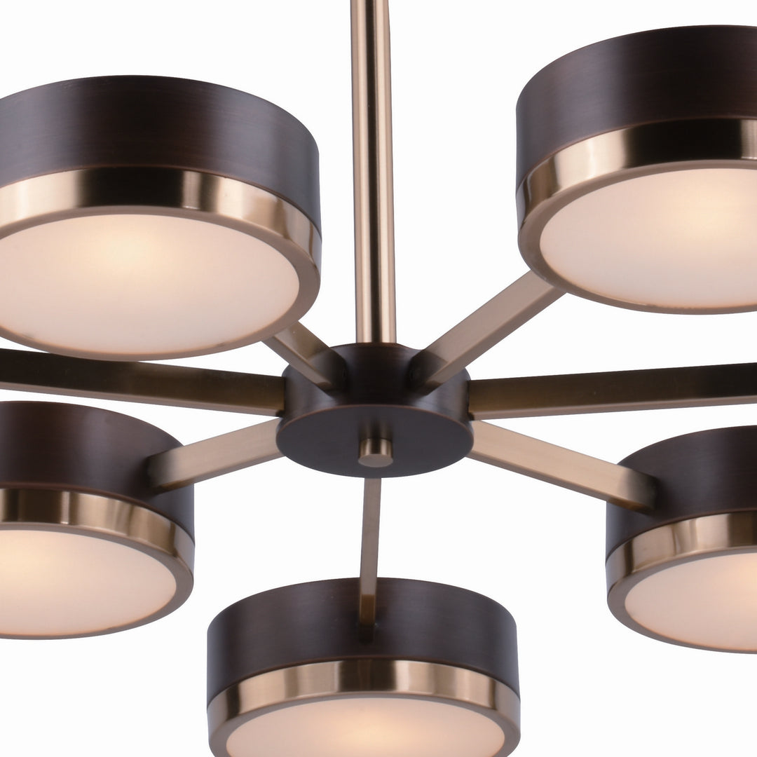 Vaxcel Madison H0219 Chandelier Light - Architectural Bronze and Natural Brass