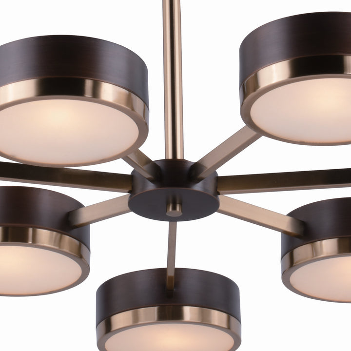 Vaxcel Madison H0219 Chandelier Light - Architectural Bronze and Natural Brass