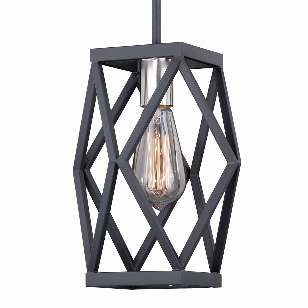 Vaxcel Hailey P0282 Pendant Light - Black Graphite/Satin Nickel