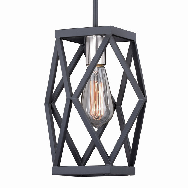 Vaxcel Hailey P0282 Pendant Light - Black Graphite/Satin Nickel
