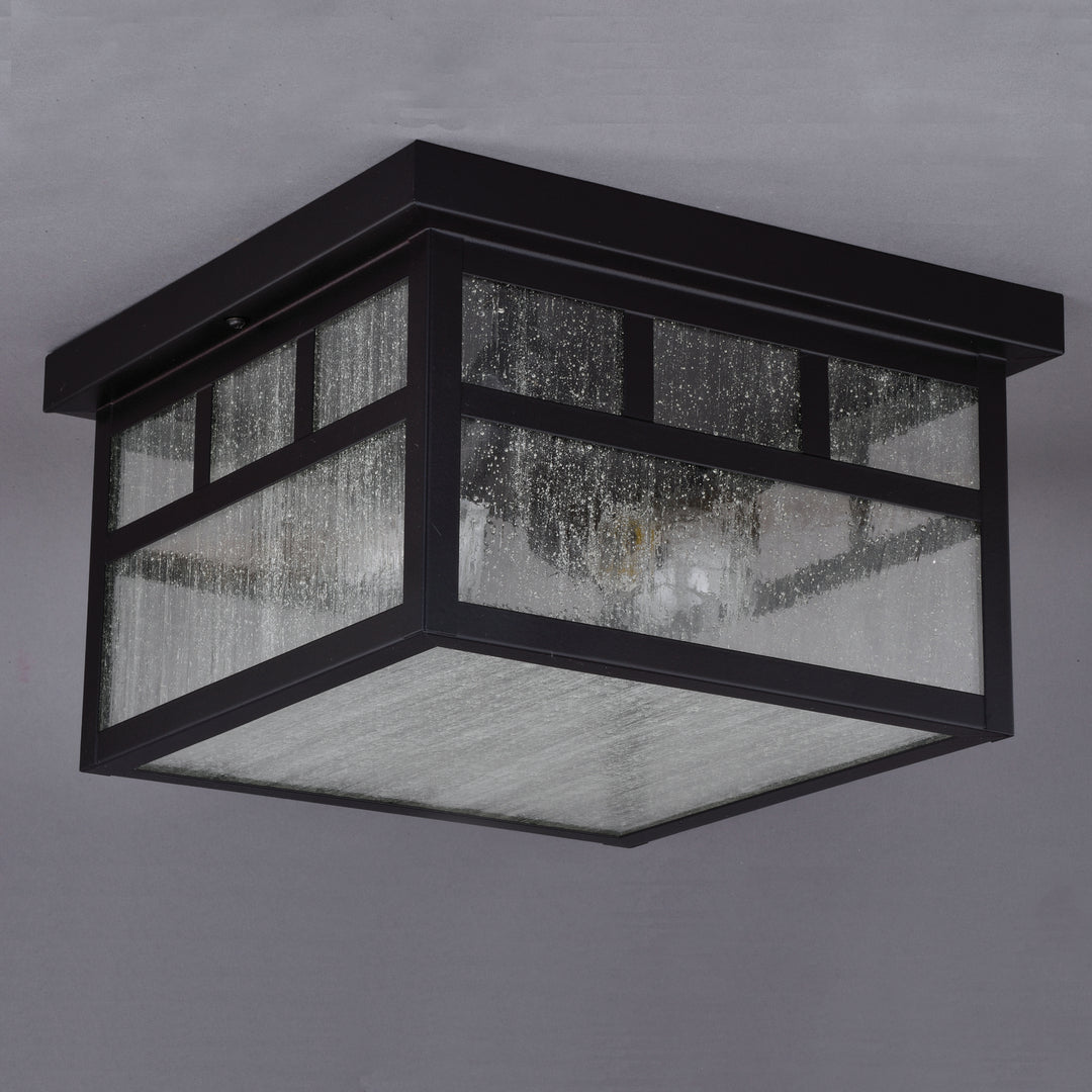 Vaxcel Lighting T0440 Mission Two Light Outdoor Flush Mount Outdoor Bronze / Dark