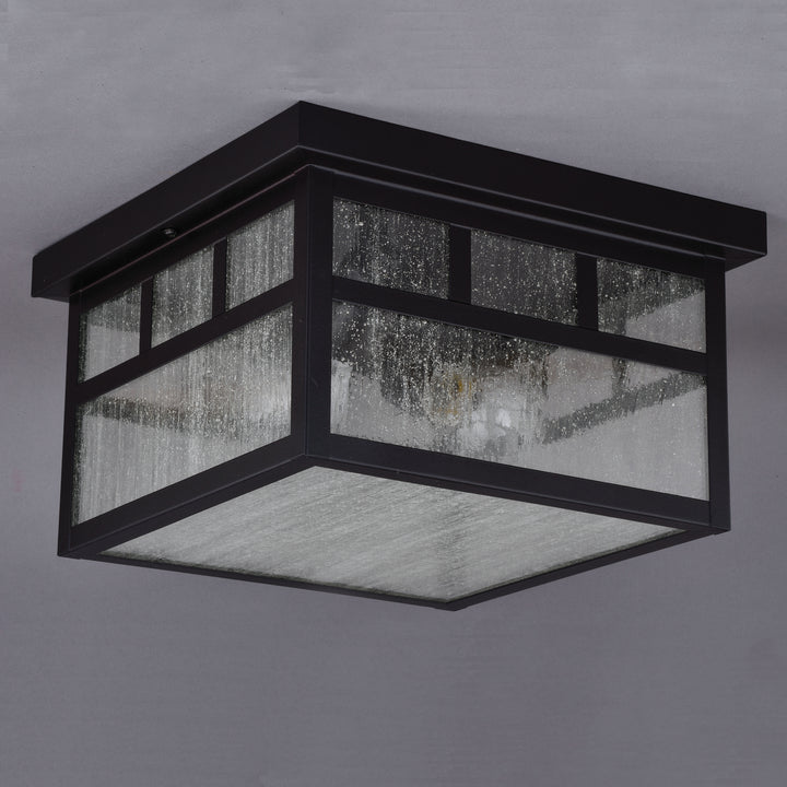 Vaxcel Lighting T0440 Mission Two Light Outdoor Flush Mount Outdoor Bronze / Dark