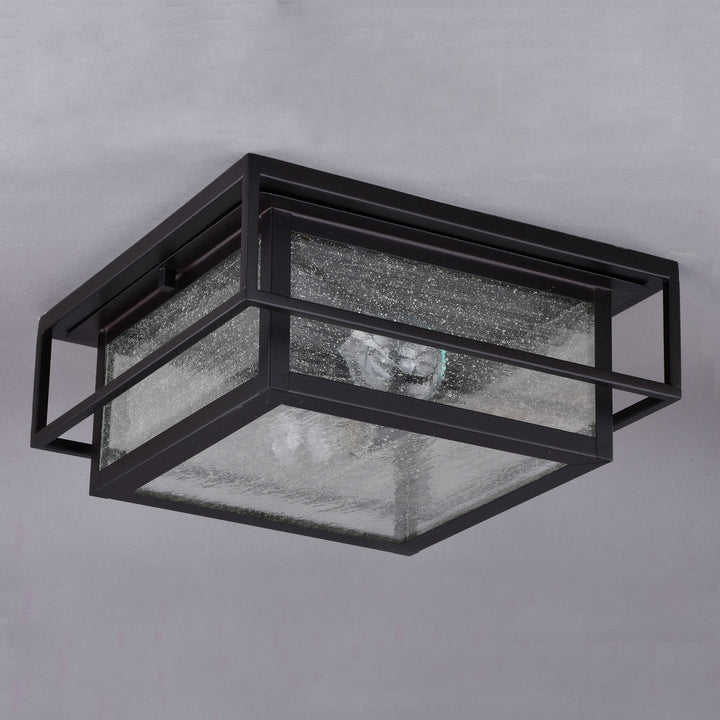 Vaxcel Lighting T0470 Hyde Park Two Light Outdoor Flush Mount Outdoor Bronze / Dark