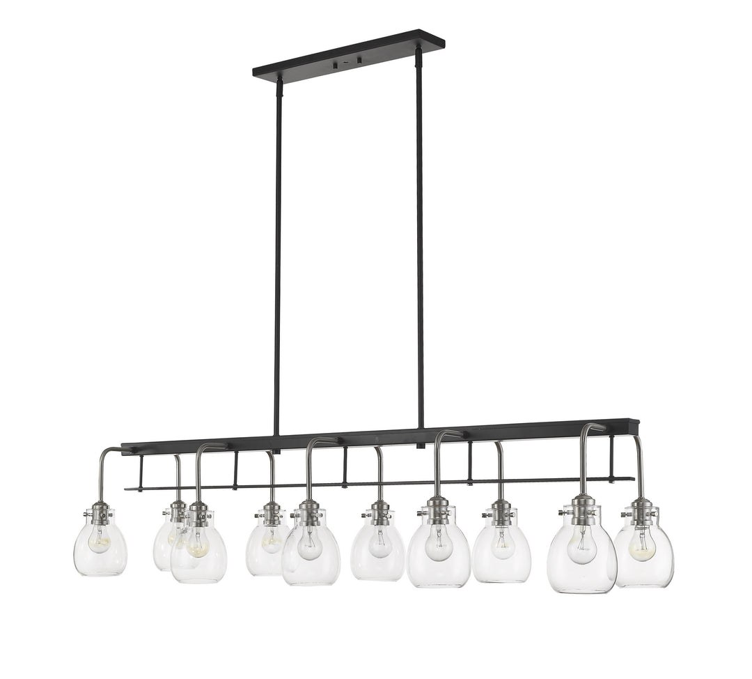 Z-Lite Kraken 466-10L-MB-BN Pendant Light - Matte Black / Brushed Nickel