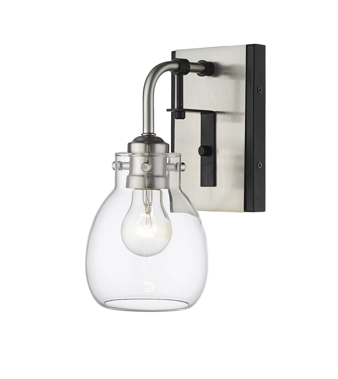 Z-Lite Kraken 466-1S-MB-BN Wall Sconce Light - Matte Black / Brushed Nickel