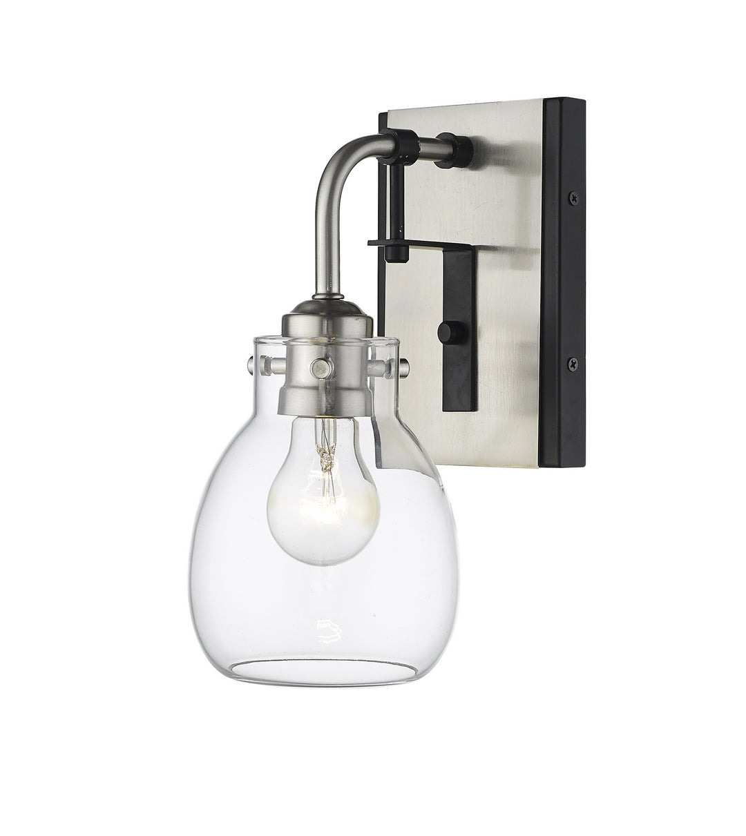 Z-Lite Kraken 466-1S-MB-BN Wall Sconce Light - Matte Black / Brushed Nickel