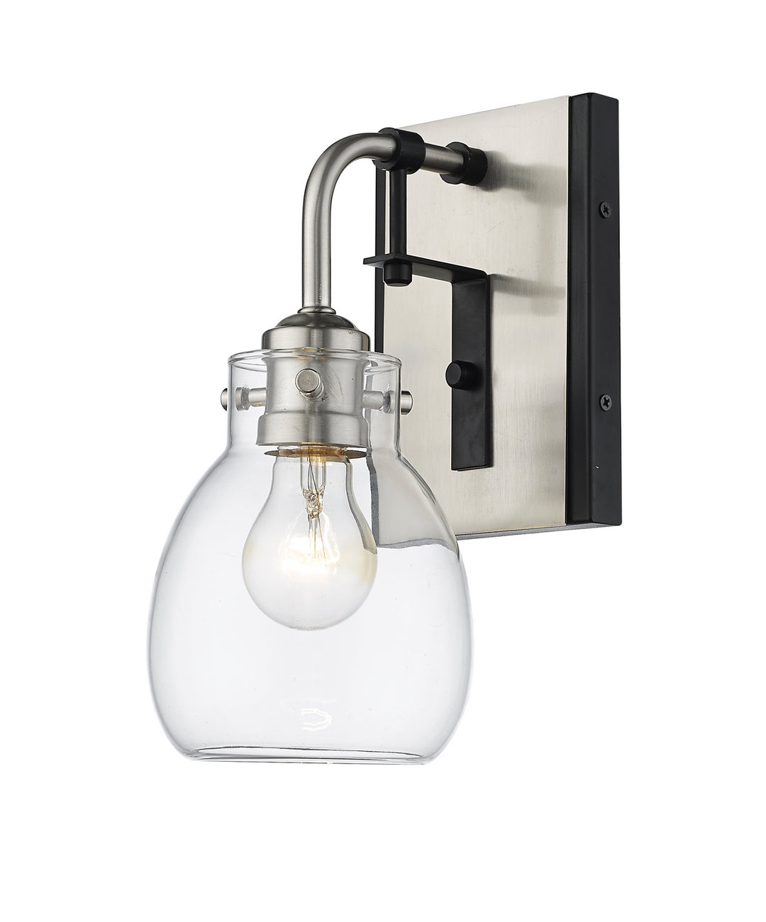Z-Lite Kraken 466-1S-MB-BN Wall Sconce Light - Matte Black / Brushed Nickel