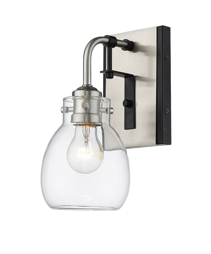 Z-Lite Kraken 466-1S-MB-BN Wall Sconce Light - Matte Black / Brushed Nickel