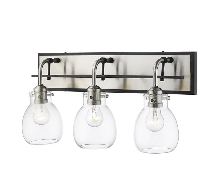 Z-Lite Kraken 466-3V-MB-BN Bath Vanity Light 22 in. wide - Matte Black / Brushed Nickel