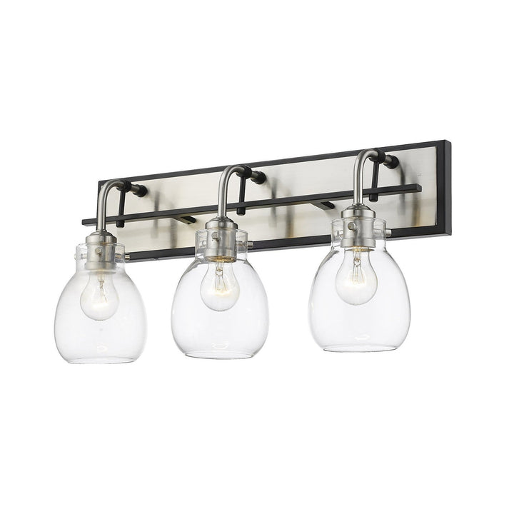 Z-Lite Kraken 466-3V-MB-BN Bath Vanity Light 22 in. wide - Matte Black / Brushed Nickel