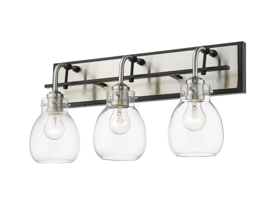 Z-Lite Kraken 466-3V-MB-BN Bath Vanity Light 22 in. wide - Matte Black / Brushed Nickel