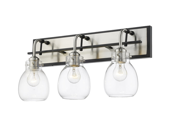 Z-Lite Kraken 466-3V-MB-BN Bath Vanity Light 22 in. wide - Matte Black / Brushed Nickel