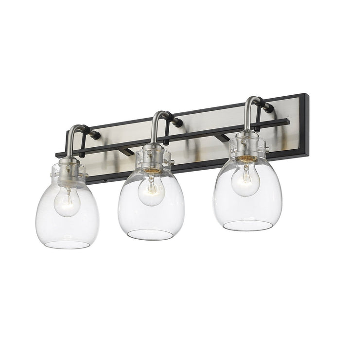 Z-Lite Kraken 466-3V-MB-BN Bath Vanity Light 22 in. wide - Matte Black / Brushed Nickel