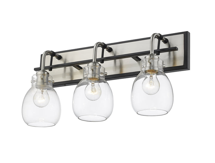 Z-Lite Kraken 466-3V-MB-BN Bath Vanity Light 22 in. wide - Matte Black / Brushed Nickel