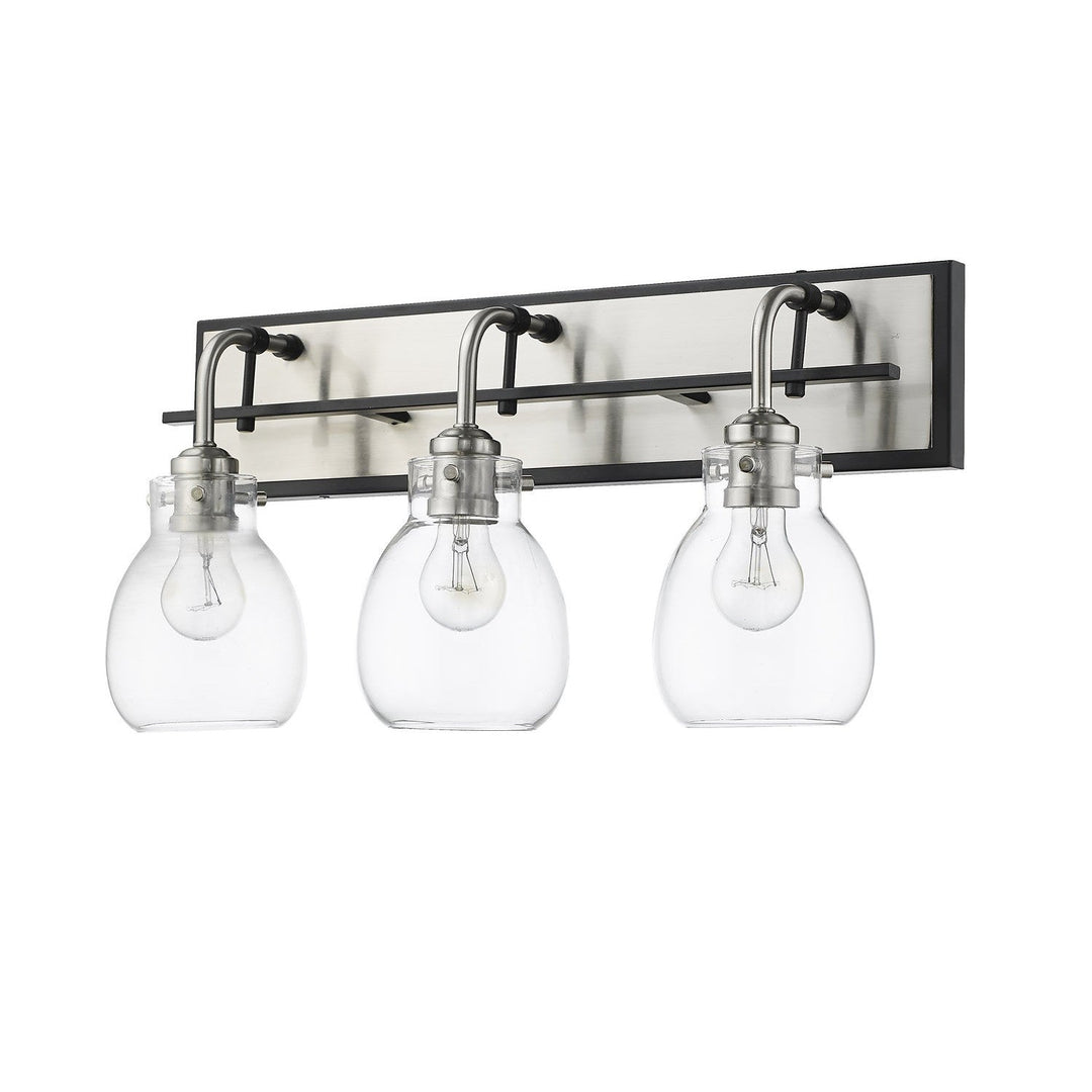 Z-Lite Kraken 466-3V-MB-BN Bath Vanity Light 22 in. wide - Matte Black / Brushed Nickel