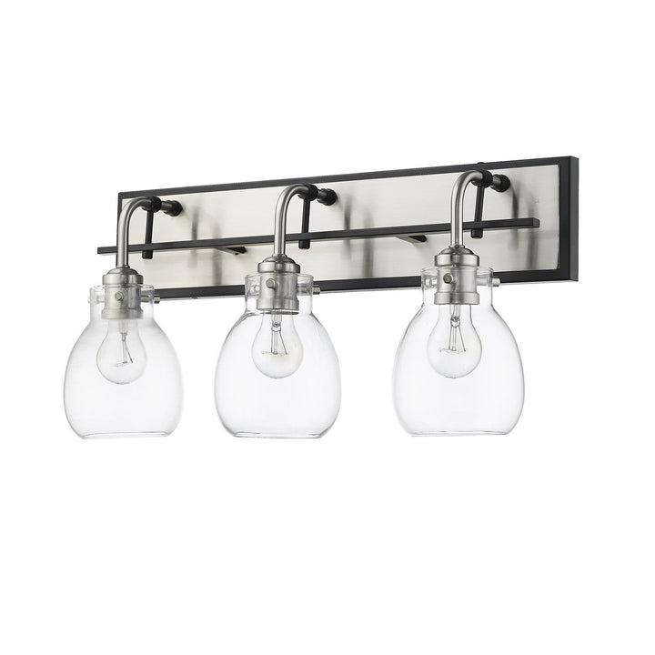 Z-Lite Kraken 466-3V-MB-BN Bath Vanity Light 22 in. wide - Matte Black / Brushed Nickel