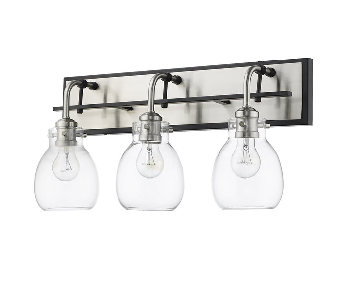 Z-Lite Kraken 466-3V-MB-BN Bath Vanity Light 22 in. wide - Matte Black / Brushed Nickel
