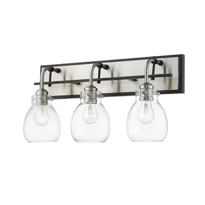 Z-Lite Kraken 466-3V-MB-BN Bath Vanity Light 22 in. wide - Matte Black / Brushed Nickel