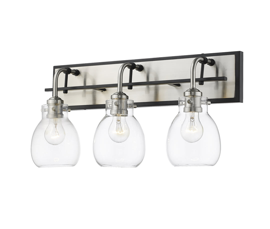 Z-Lite Kraken 466-3V-MB-BN Bath Vanity Light 22 in. wide - Matte Black / Brushed Nickel