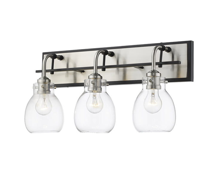 Z-Lite Kraken 466-3V-MB-BN Bath Vanity Light 22 in. wide - Matte Black / Brushed Nickel