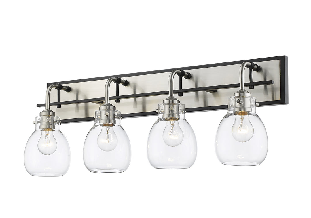 Z-Lite Kraken 466-4V-MB-BN Bath Vanity Light 30 in. wide - Matte Black / Brushed Nickel