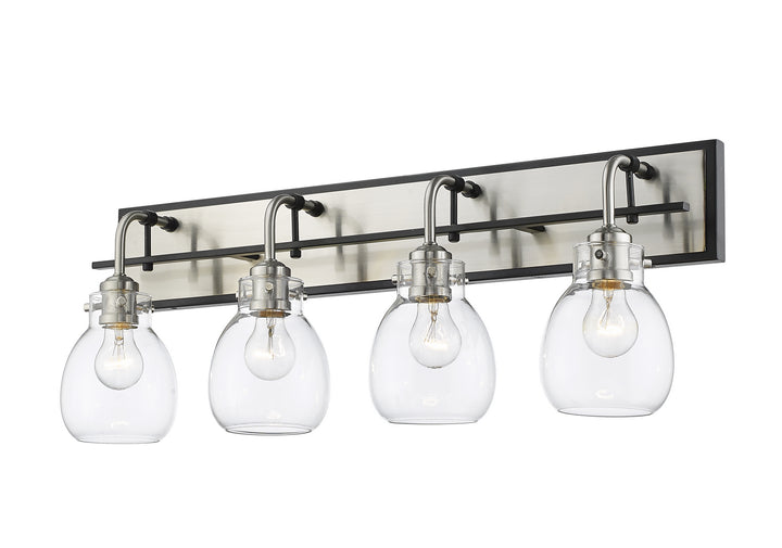 Z-Lite Kraken 466-4V-MB-BN Bath Vanity Light 30 in. wide - Matte Black / Brushed Nickel