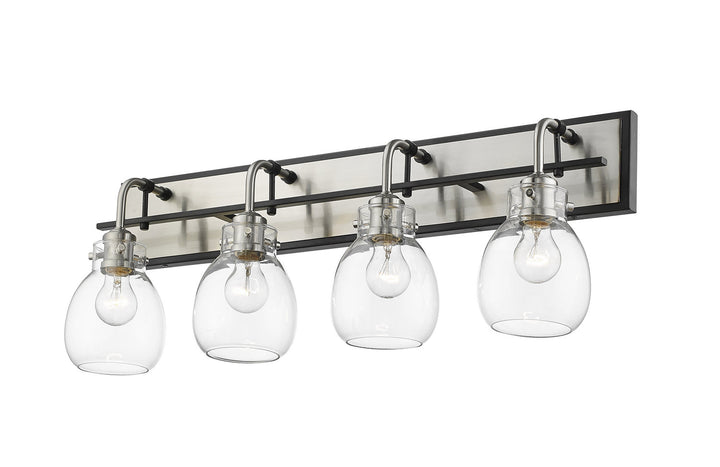 Z-Lite Kraken 466-4V-MB-BN Bath Vanity Light 30 in. wide - Matte Black / Brushed Nickel