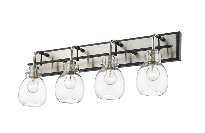 Z-Lite Kraken 466-4V-MB-BN Bath Vanity Light 30 in. wide - Matte Black / Brushed Nickel