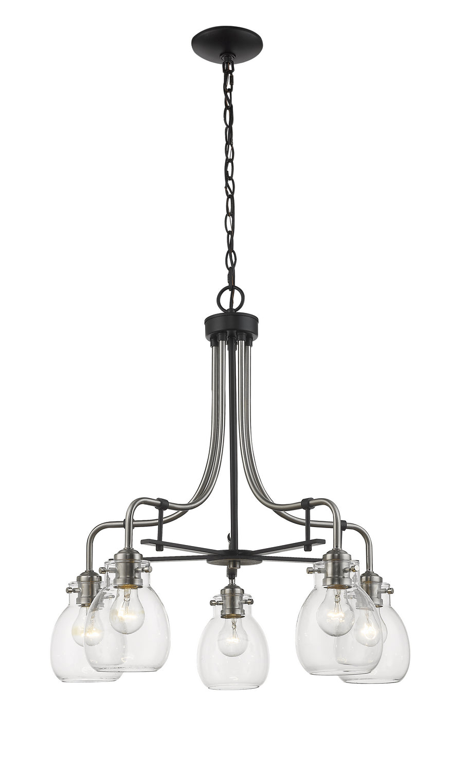 Z-Lite Kraken 466-5MB-BN Chandelier Light - Matte Black / Brushed Nickel