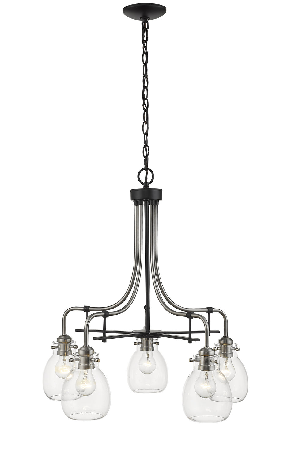 Z-Lite Kraken 466-5MB-BN Chandelier Light - Matte Black / Brushed Nickel