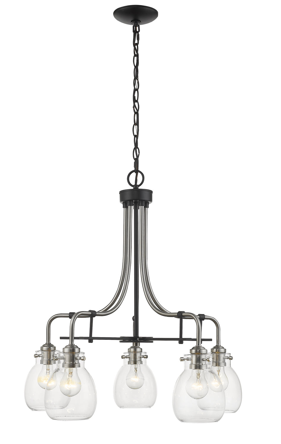 Z-Lite Kraken 466-5MB-BN Chandelier Light - Matte Black / Brushed Nickel