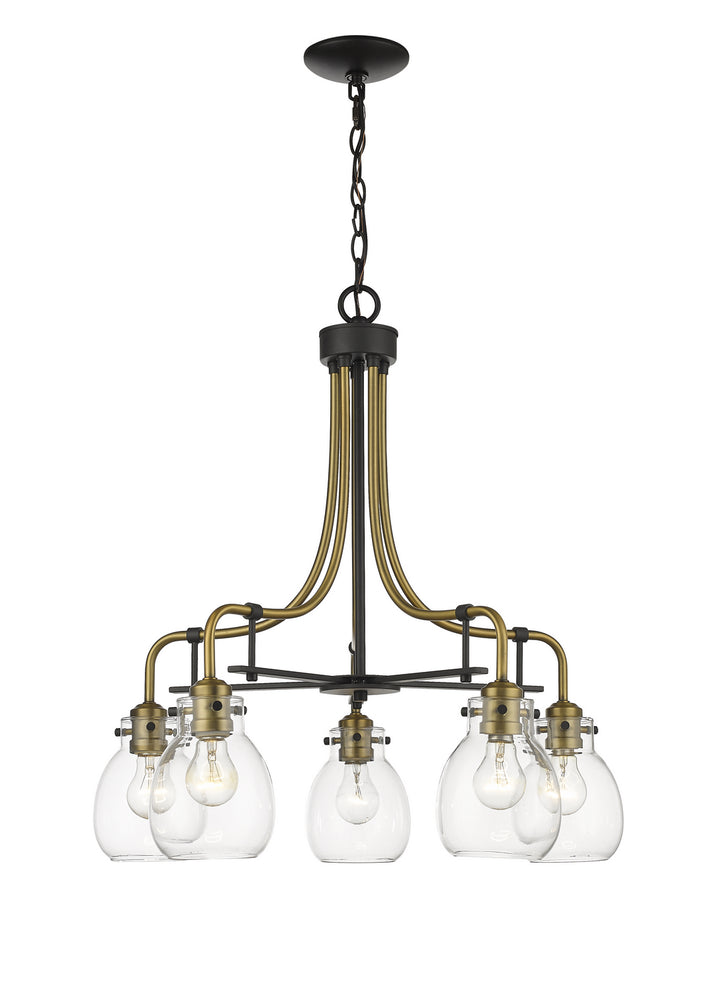 Z-Lite Kraken 466-5MB-OBR Chandelier Light - Matte Black / Olde Brass