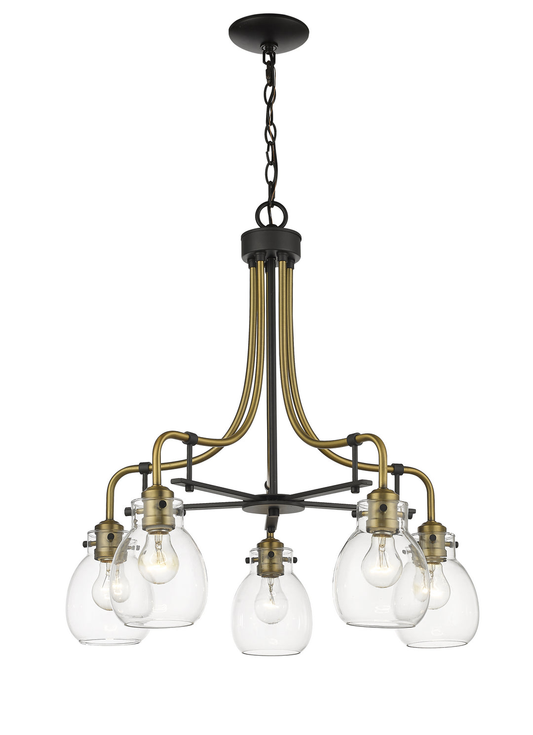 Z-Lite Kraken 466-5MB-OBR Chandelier Light - Matte Black / Olde Brass