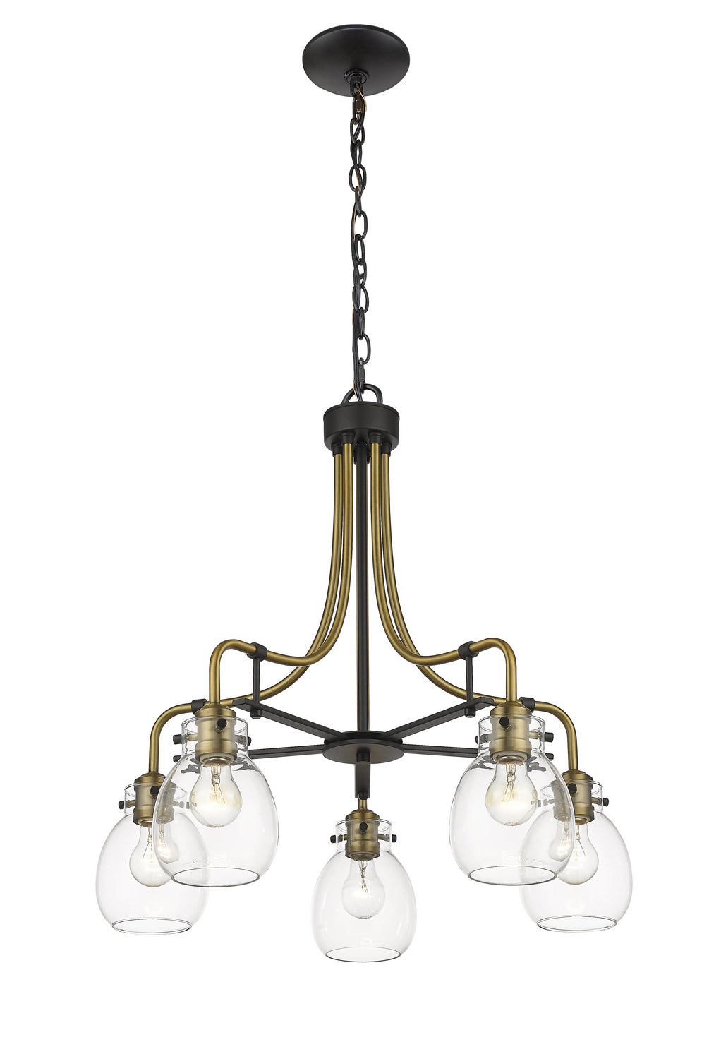 Z-Lite Kraken 466-5MB-OBR Chandelier Light - Matte Black / Olde Brass
