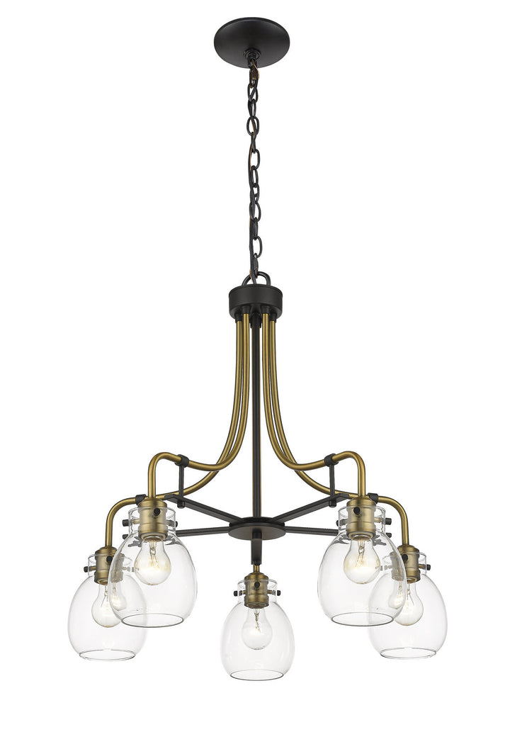Z-Lite Kraken 466-5MB-OBR Chandelier Light - Matte Black / Olde Brass
