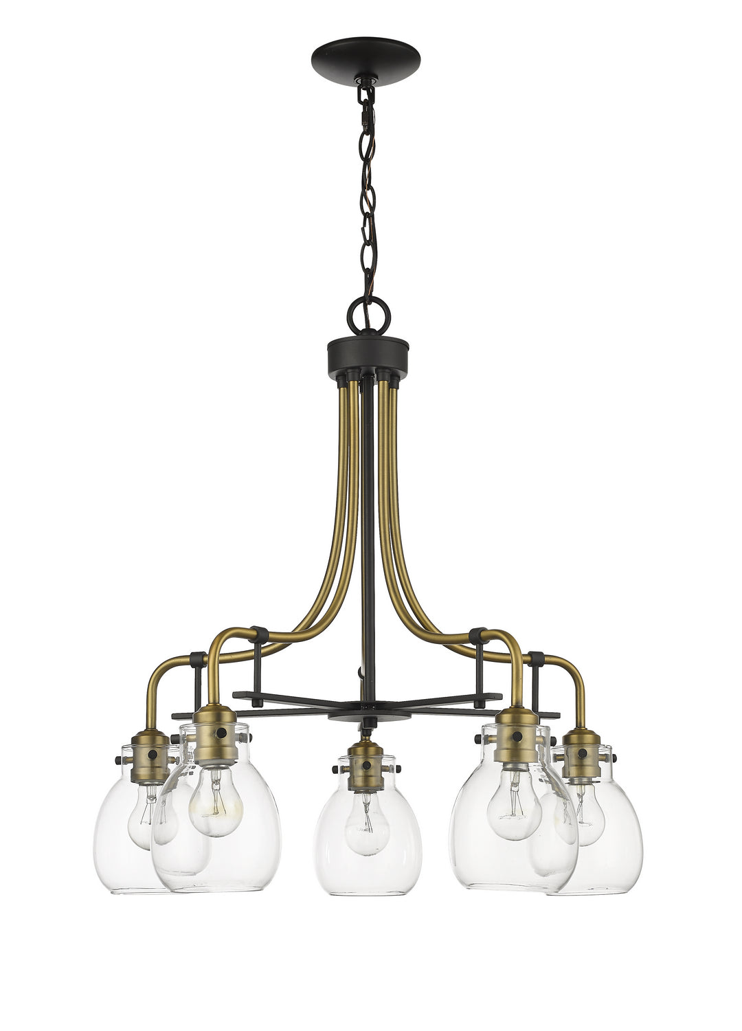 Z-Lite Kraken 466-5MB-OBR Chandelier Light - Matte Black / Olde Brass