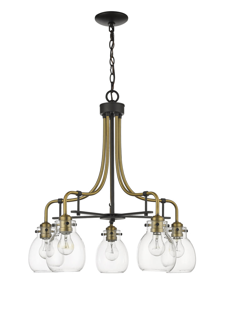Z-Lite Kraken 466-5MB-OBR Chandelier Light - Matte Black / Olde Brass