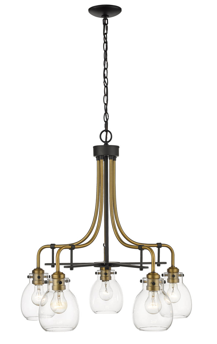 Z-Lite Kraken 466-5MB-OBR Chandelier Light - Matte Black / Olde Brass