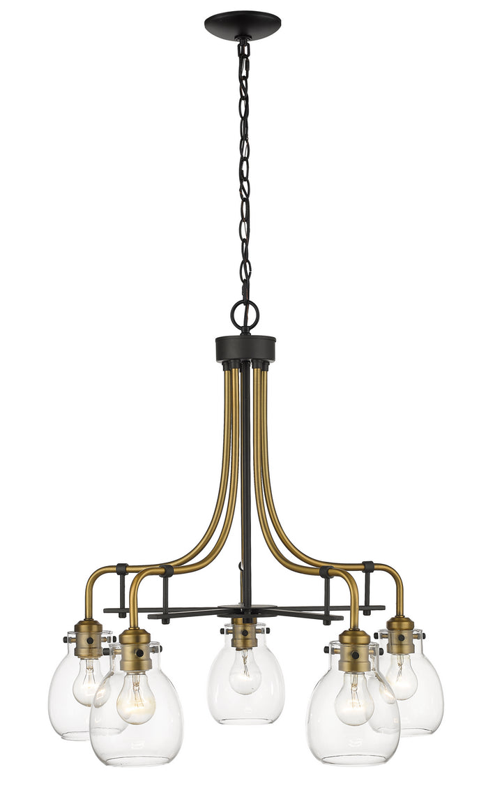 Z-Lite Kraken 466-5MB-OBR Chandelier Light - Matte Black / Olde Brass