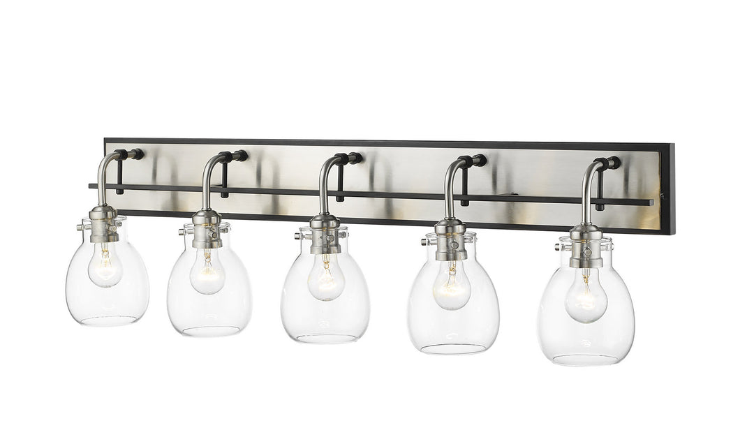 Z-Lite Kraken 466-5V-MB-BN Bath Vanity Light 38 in. wide - Matte Black / Brushed Nickel