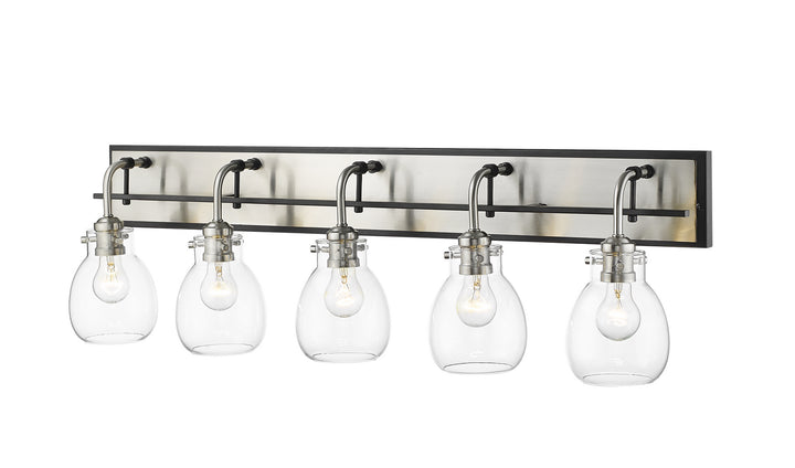 Z-Lite Kraken 466-5V-MB-BN Bath Vanity Light 38 in. wide - Matte Black / Brushed Nickel