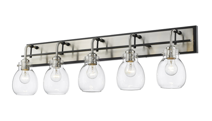 Z-Lite Kraken 466-5V-MB-BN Bath Vanity Light 38 in. wide - Matte Black / Brushed Nickel