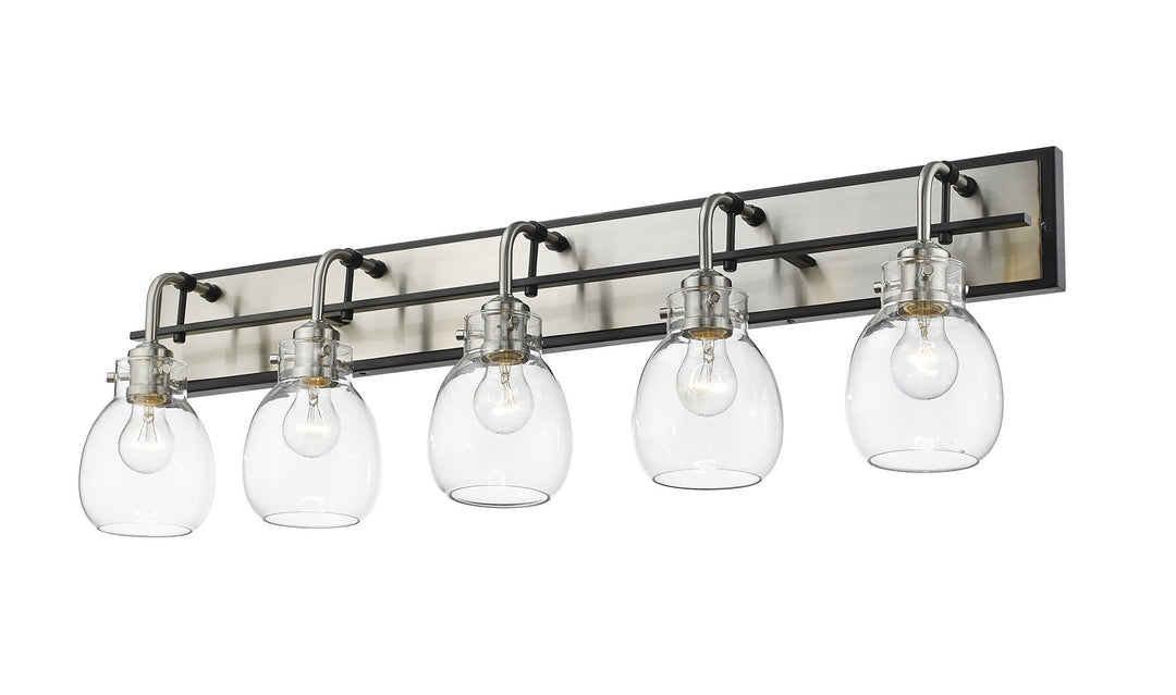 Z-Lite Kraken 466-5V-MB-BN Bath Vanity Light 38 in. wide - Matte Black / Brushed Nickel