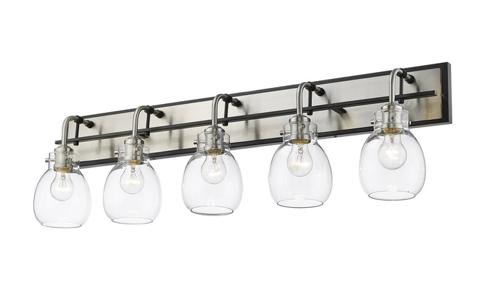 Z-Lite Kraken 466-5V-MB-BN Bath Vanity Light 38 in. wide - Matte Black / Brushed Nickel