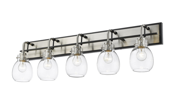 Z-Lite Kraken 466-5V-MB-BN Bath Vanity Light 38 in. wide - Matte Black / Brushed Nickel