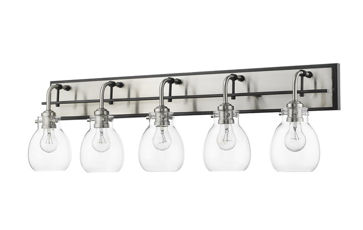 Z-Lite Kraken 466-5V-MB-BN Bath Vanity Light 38 in. wide - Matte Black / Brushed Nickel