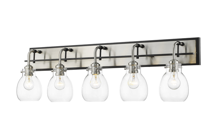 Z-Lite Kraken 466-5V-MB-BN Bath Vanity Light 38 in. wide - Matte Black / Brushed Nickel