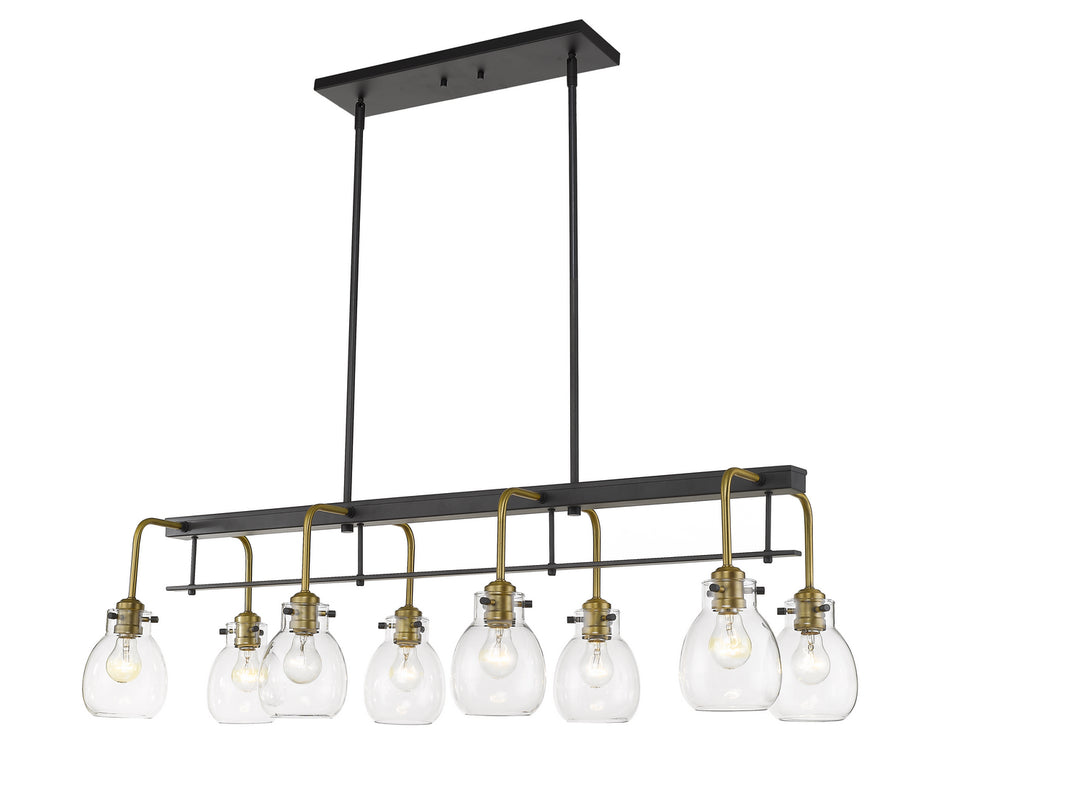 Z-Lite Kraken 466-8L-MB-OBR Pendant Light - Matte Black / Olde Brass