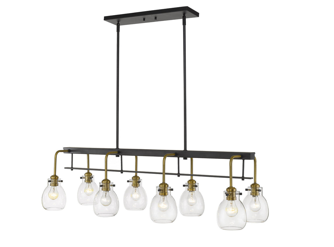 Z-Lite Kraken 466-8L-MB-OBR Pendant Light - Matte Black / Olde Brass