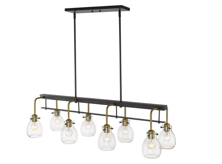 Z-Lite Kraken 466-8L-MB-OBR Pendant Light - Matte Black / Olde Brass